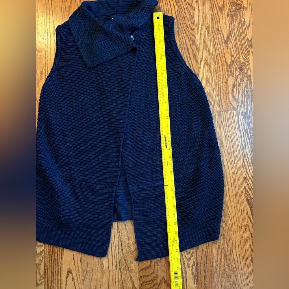 Chico’s Johanna Navy Sleeveless Sweater Vest Open Front Wool Blend Size 3 NWT - Picture 9 of 10